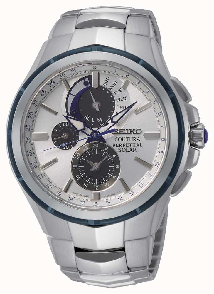 Seiko | Coutura | Men's Solar | Silver Chrono Dial | Stainless Steel  Bracelet | SSC787P9 - First Class Watches™ SGP