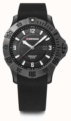 Wenger Seaforce 43mm | Black Rubber Strap | Black Dial | 01.0641.134