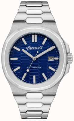 Ingersoll THE CATALINA Honeycomb Textured Blue Dial Stainless Steel Bracelet I11801