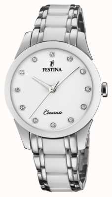 Festina Women's Ceramic | Two-Tone Steel/Ceramic Bracelet | White Dial F20499/1