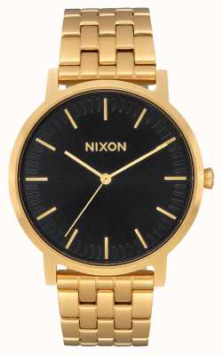 Nixon Porter | All Gold / Black Sunray | Gold IP Steel Bracelet | Black Dial A1057-2042-00