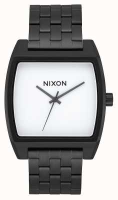 Nixon Time Tracker | Black / White | Black IP Steel Bracelet | White Dial A1245-005-00