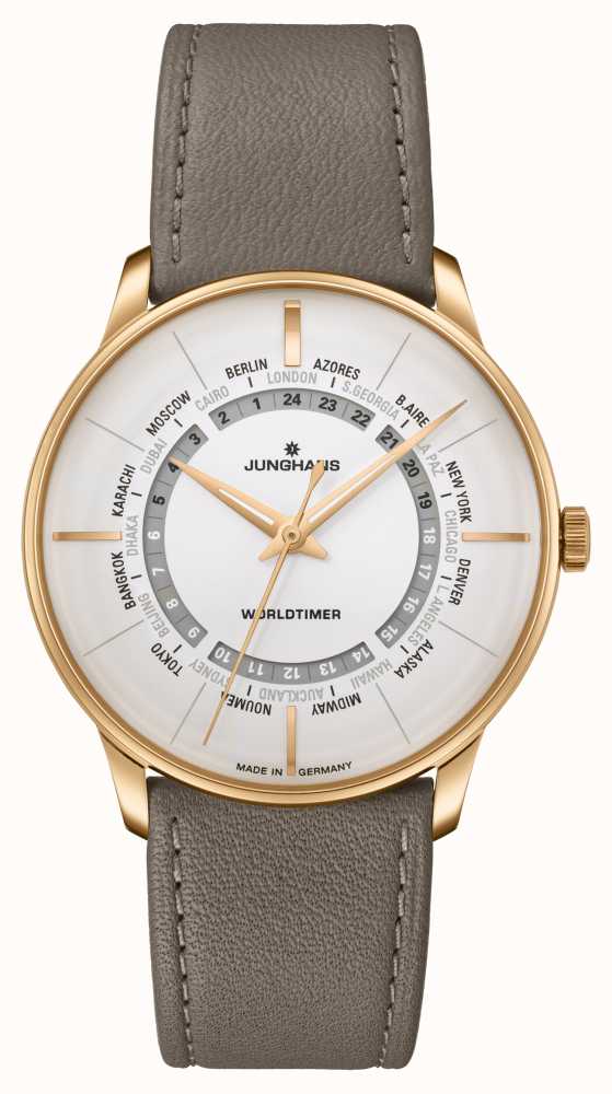 Junghans Meister Worldtimer Sapphire Crystal Brown Leather Strap