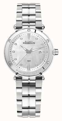Herbelin Newport Diamond (35mm) Mother-of-Pearl Dial / Stainless Steel 14288/B89