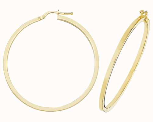 James Moore TH Women's 9ct Yellow Gold 40mm Hoop Earrings ER947-40