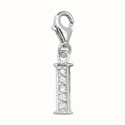 James Moore TH Silver Cubic Zirconia 'I' Initial Charm G6282/I