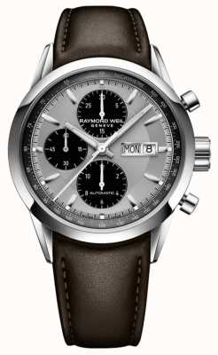 Raymond Weil Men's Freelancer | Brown Leather Strap | Silver Dial 7732-STC-65201