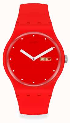 Swatch P(E/A)NSE-MOI | Valentines Day | Red Silicone Strap | Red Dial SUOZ718