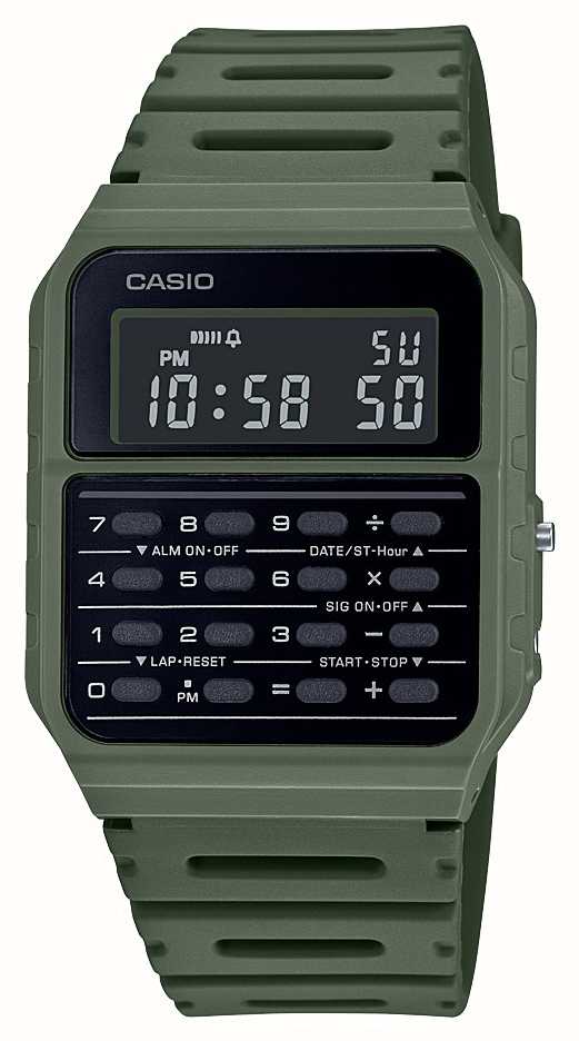 Casio Retro Calculator Watch | Green Resin Strap | Black Dial CA-53WF-3BEF  - First Class Watches™ SGP