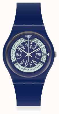 Swatch N-IGMA NAVY | Navy Silicone Strap | Blue Dial GN727