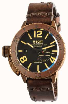 U-Boat Sommerso 46 | Bronze | Ceramic Bezel | Automatic Brown Leather Strap 8486/C
