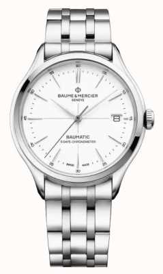 Baume & Mercier Clifton Baumatic Chronometer (40mm) Pure White Dial / Stainless Steel Bracelet M0A10505