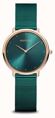 Bering Classic Women's Green and Rose-Gold Watch 15729-868