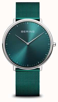 Bering Classic Green Milanese Mesh Bracelet Watch 15739-808