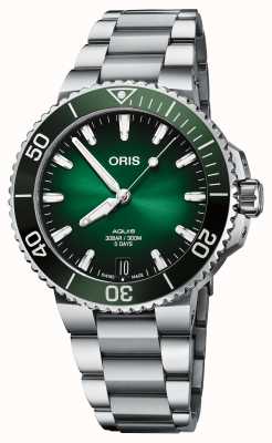 ORIS Aquis Date Calibre 400 Automatic (41.5mm) Green Dial / Stainless Steel Bracelet 01 400 7769 4157-07 8 22 09PEB