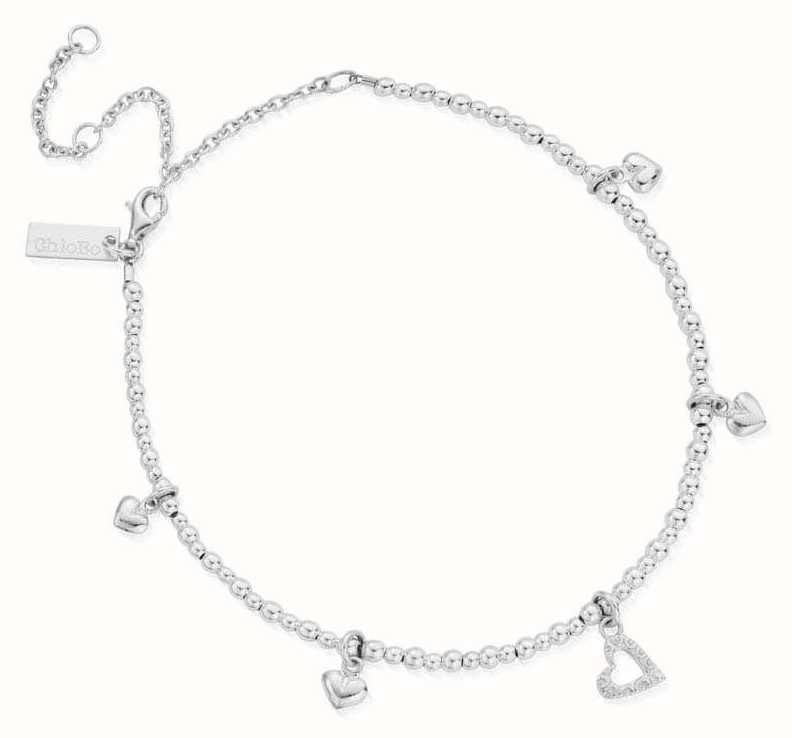 heart anklet sterling silver