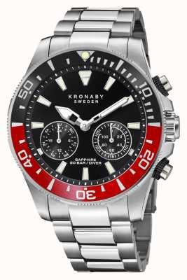 Kronaby DIVER Hybrid Smartwatch (45.7mm) Black Dial / Stainless Steel Bracelet S3778/3