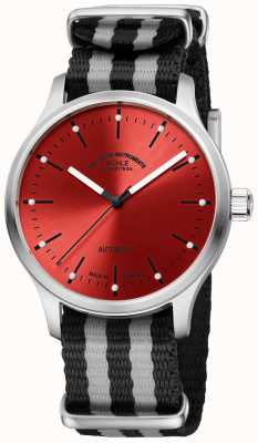 Muhle Glashutte Panova Red Automatic (40mm) Red Sunray Dial / Black-Grey NATO Textile Strap M1-40-78-NB
