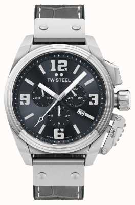 TW Steel Canteen Grey Leather Strap Watch TW1013