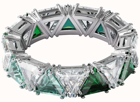 Swarovski Millenia | Ring | Triangle Cut Crystals | Green | Rhodium Plated | UK N 5600760
