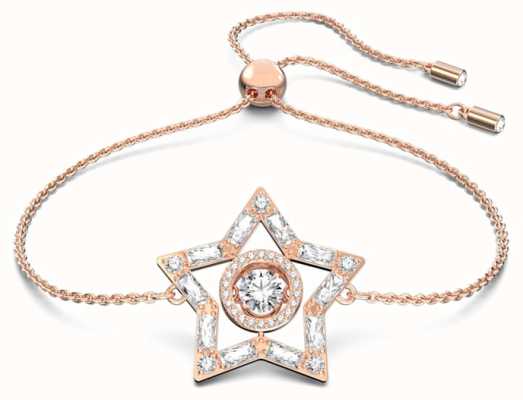 Swarovski Stella White Crystal Star Rose Tone Adjustable Bracelet 5617882
