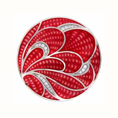 MY iMenso MY iMenso "Red Crocus" enamel cz 24mm insignia (925/rhod-plated) 24-1504