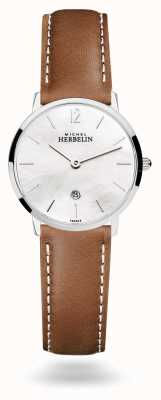 Herbelin City Mother of Pearl Brown Leather Strap 16915/19GON