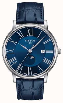 Tissot Men's Carson Moon Phase | Blue Dial | Blue Leather Strap T1224231604300