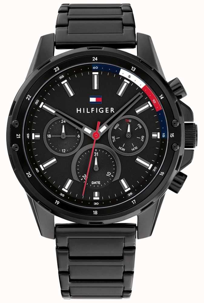 tommy hilfiger black ip watch