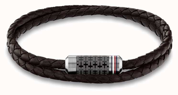 Tommy Hilfiger Wrap Braided Leather Bracelet Brown 2790325
