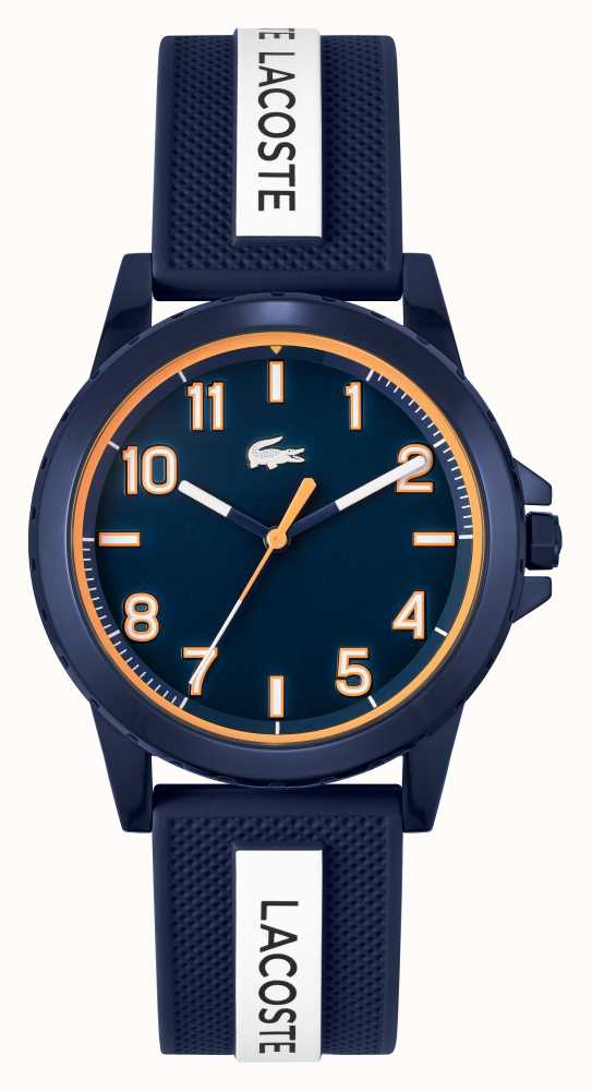 lacoste blue silicone strap watch