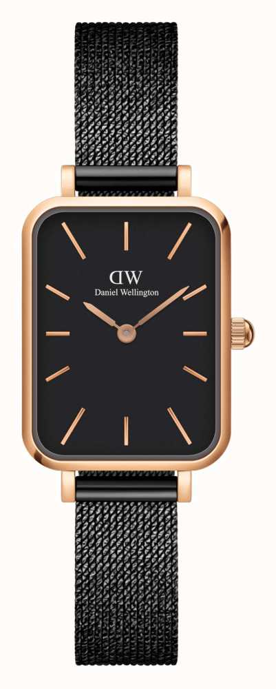 Daniel Wellington Women's Rectangular Rose-Gold Black DW00100433 - First Class Watches™ SGP