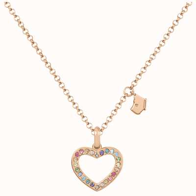 Radley Jewellery Love Radley | Rose Gold Plated Sterling Silver Heart Necklace | Colourful Stones RYJ2182