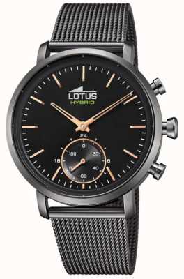 Lotus Hybrid Connected Smartwatch | Black Dial | Black Steel Mesh Bracelet L18806/1