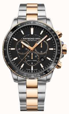 Raymond Weil Men's Tango 300 Two Tone Black Dial Watch 8570-SP5-20001