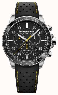 Raymond Weil Men's Tango Black and Yellow Rubber Strap Watch 8570-SR2-05207