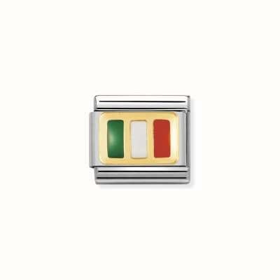 Nomination COMPOSABLE Classic EUROPE FLAG In Stainless Steel With Enamel And 18k Gold IRELAND 030234/10