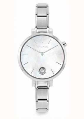Nomination PARIS Watch With Steel Band ROUND With Zircon WHITE Mother-of-pearl 076033/008
