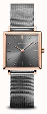 Bering Classic | Grey Sunray Dial | Grey Milanese Strap | Polished Rose Gold Stainless Steel Case 18226-369