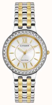 Citizen Women's Crystal Set Bezel | Two Tone Watch FE2084-55A