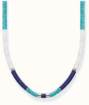 Thomas Sabo Charm Club Blue and White Beaded Necklace KE2159-058-7-L38V