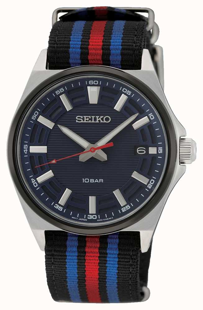 Seiko Men's Blue Dial Blue And Red NATO Strap SUR509P1 - First Class  Watches™ SGP