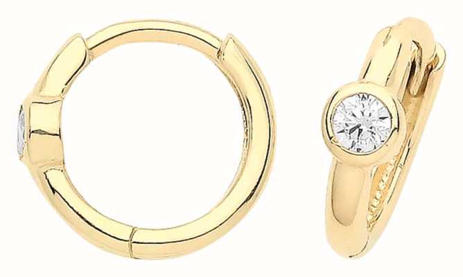 James Moore TH Womans | 9ct Yellow Gold |  Cz | Clicker Hoops ES1687