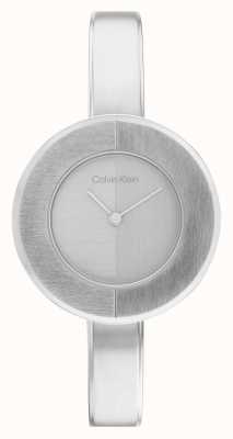 Calvin Klein Women's Silver Dial | Stainless Steel Bangle Bracelet Watch 25200022