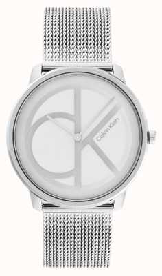 Calvin Klein Silver and White CK Dial | Steel Mesh Bracelet 25200027