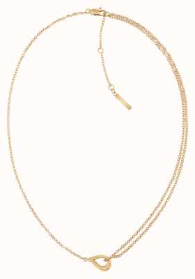 Calvin Klein Ladies Gold Tone Necklace with Asymmetrical Double Chain 35000081