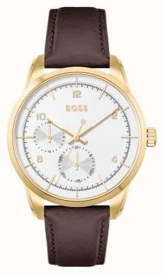 BOSS Men's Sophio | White Dial | Brown Leather Strap 1513956