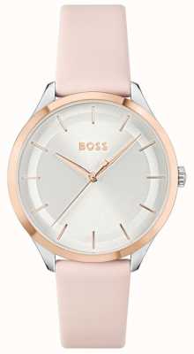BOSS Women's Pura | Silver Dial | Pink Leather Strap 1502643