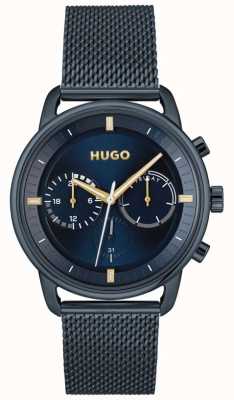 HUGO Men's #advise | Blue Dial | Blue Steel Mesh Bracelet 1530237
