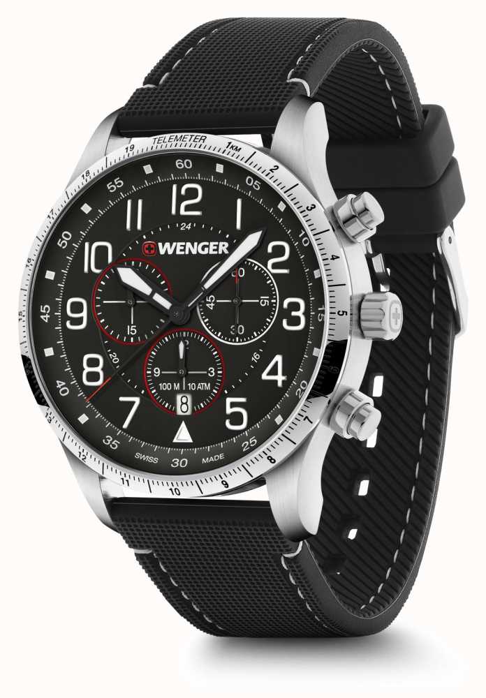 Wenger black sales night chronograph